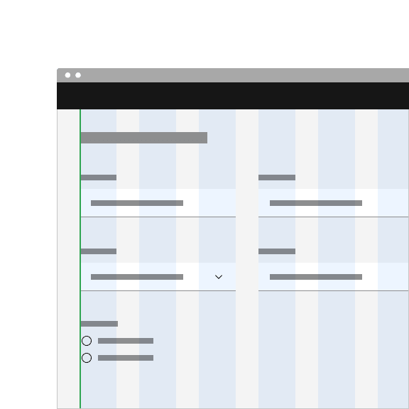 Do align field containers to the grid.